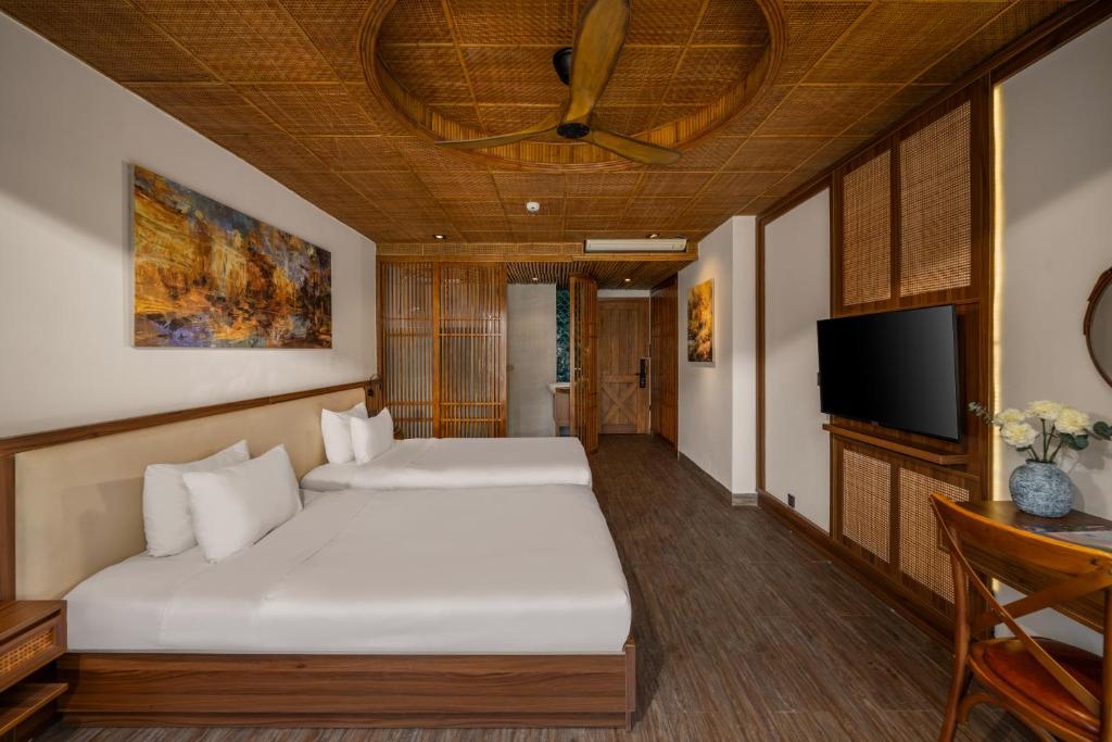 Phòng 2 giường đơn có ban công