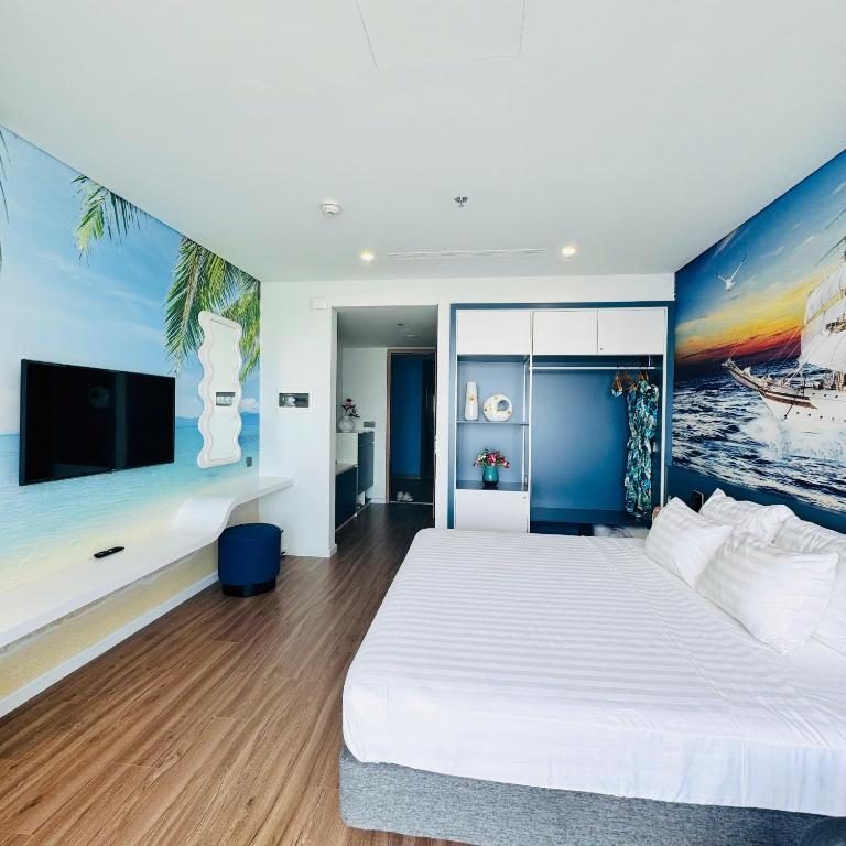 Phòng Deluxe Giường Đôi Với Ban Công và Tầm Nhìn Ra Biển