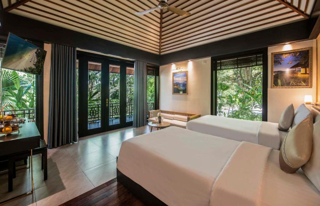 Bungalow Deluxe 2 Giường Đơn Nhìn Ra Vườn
