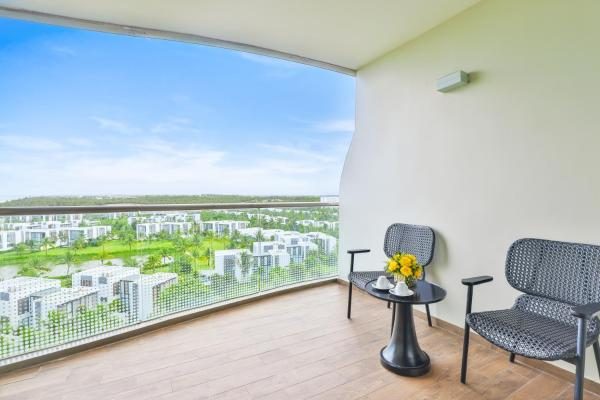 Phòng Deluxe 2 Giường Đơn có Ban công và Tầm nhìn ra Vườn