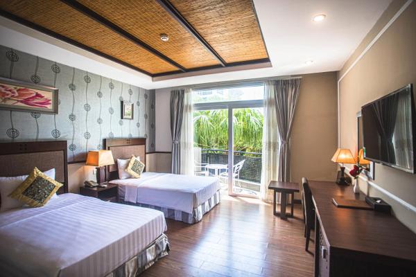 Phòng Deluxe 2 Giường Đơn Nhìn ra Một góc Biển