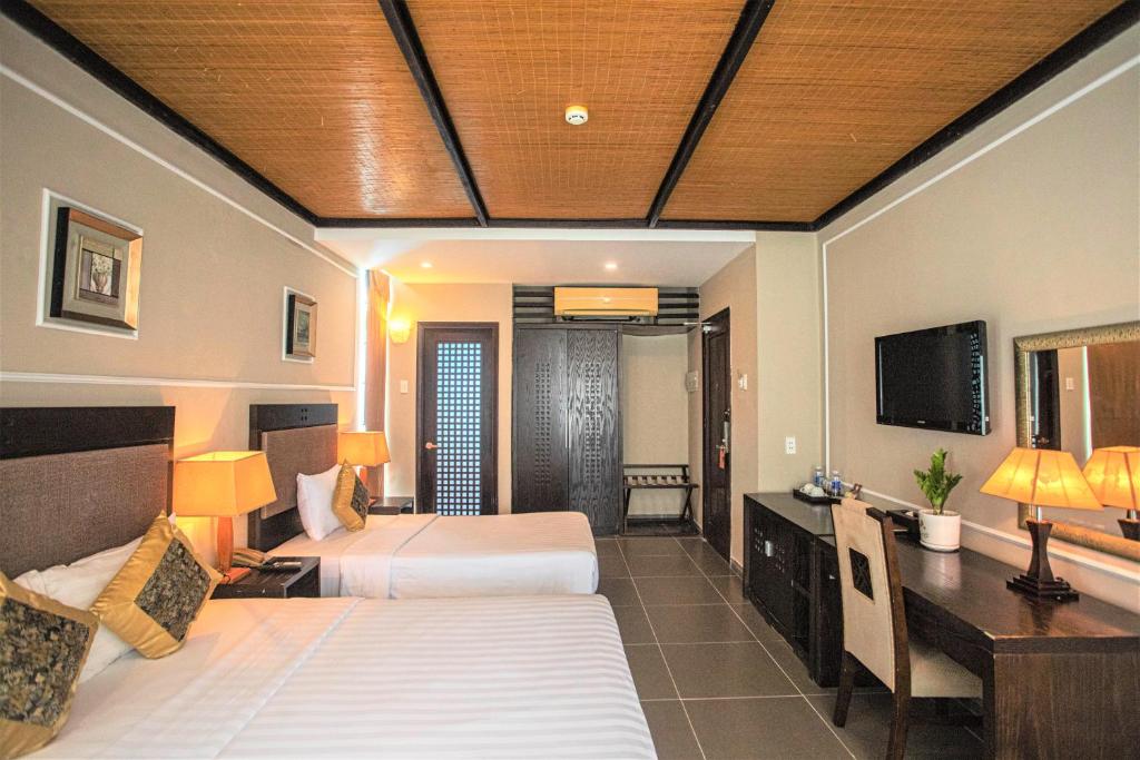 Phòng Premium Deluxe 2 Giường Đơn Nhìn ra Khu vườn