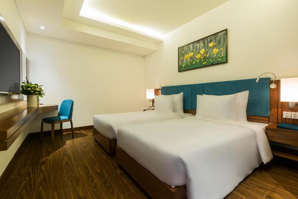 Phòng Deluxe 2 Giường Đơn Nhìn ra Một góc Biển